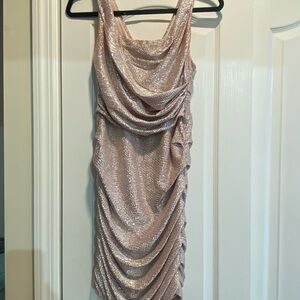 Elegant Shimmering Dress in Champagne